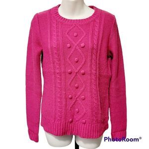 2/$20 Forever 21 hot pink knitted crewneck sweater